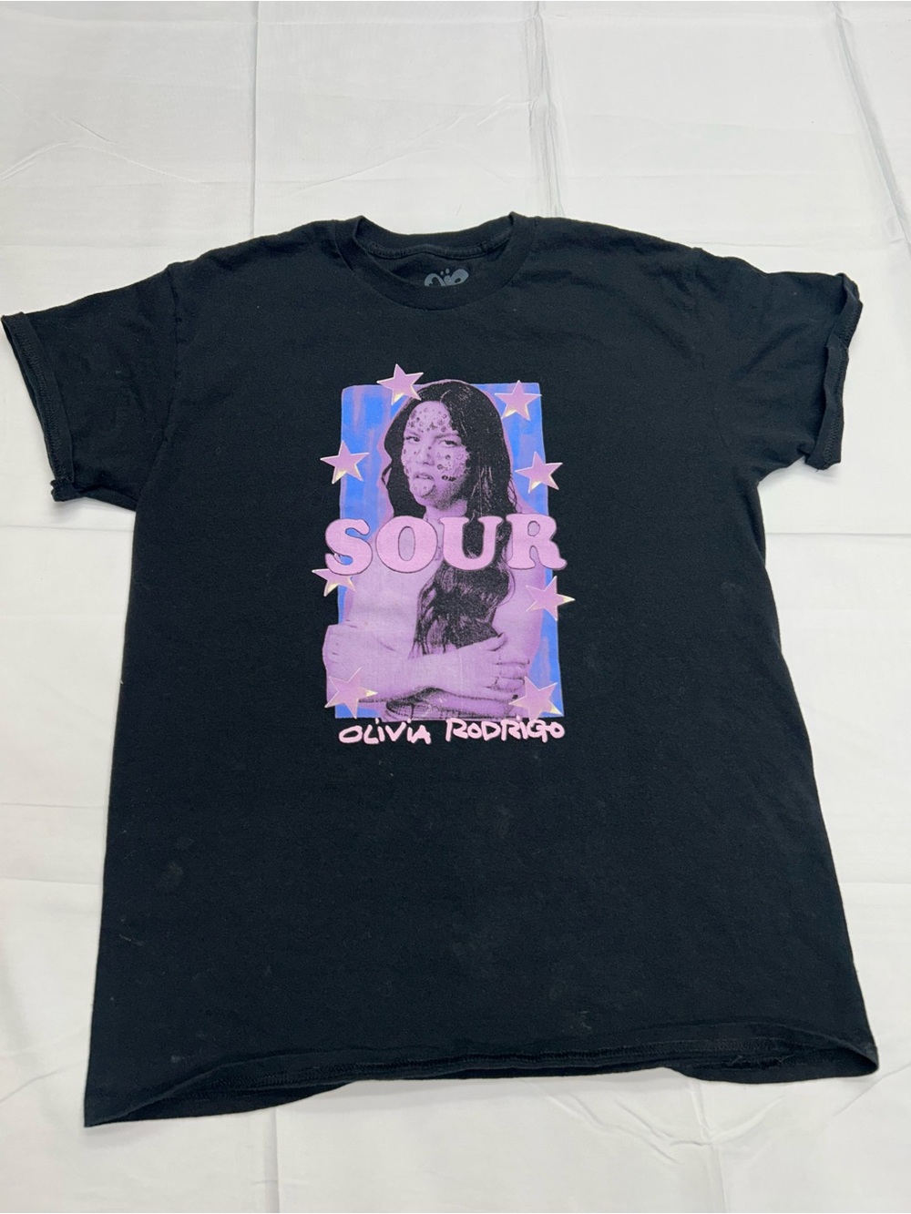 Official Olivia Rodrigo SOUR Album Cover Graphic T-Shirt Black Size Medium